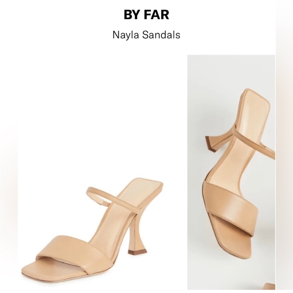BY FAR Nayla heel Sandals Nude - Size 11 (EU 41) square toe strappy
